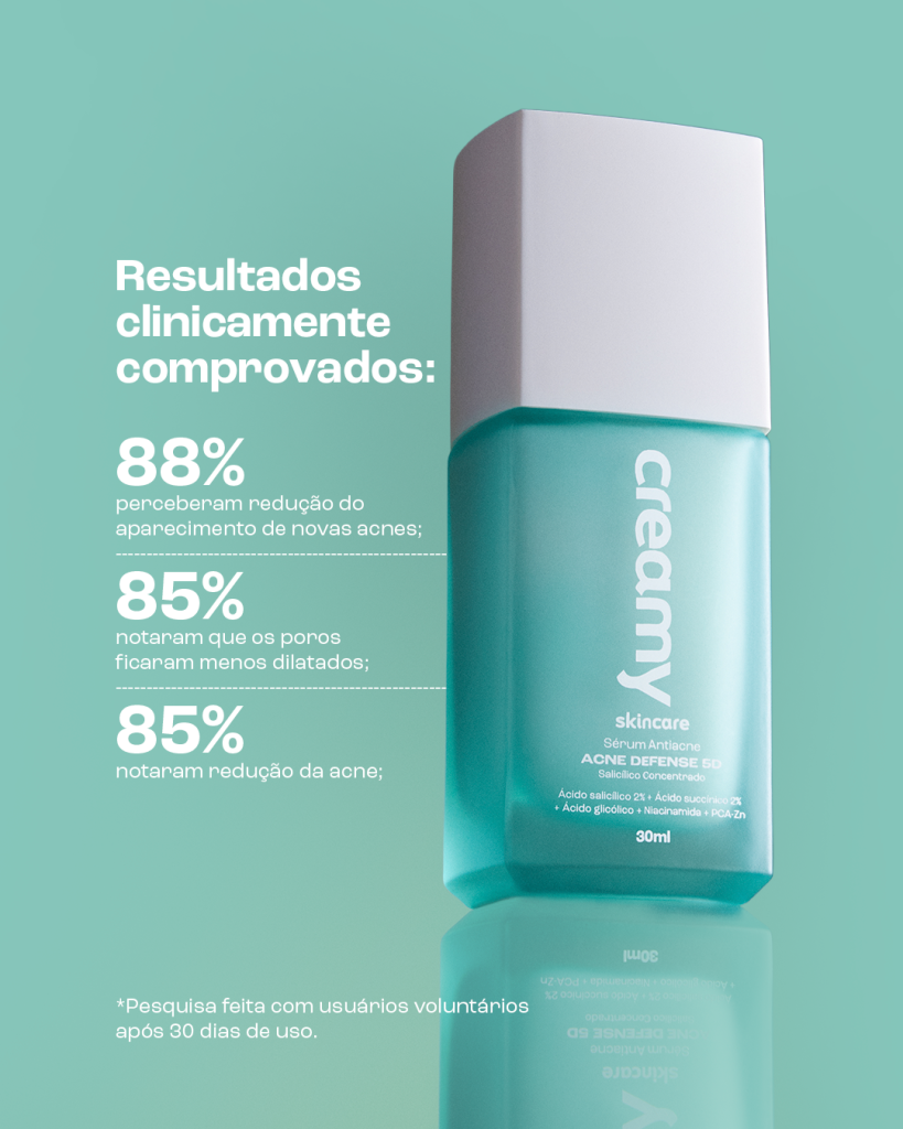 Descubra o que é espinha interna e como tratá-la 7 Acne Defense em um fundo verde.
